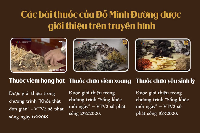 Một số bài thuốc của Đỗ Minh Đường được giới thiệu trên truyền hình