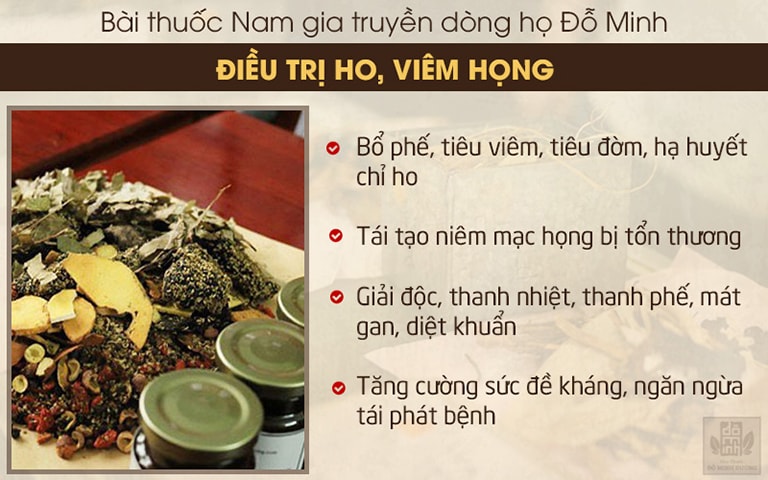 Tác dụng của bài thuốc chữa viêm họng Đỗ Minh Đường