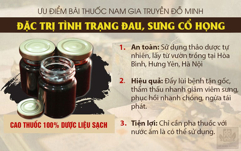 Ưu điểm bài thuốc chữa đau họng của Đỗ Minh Đường