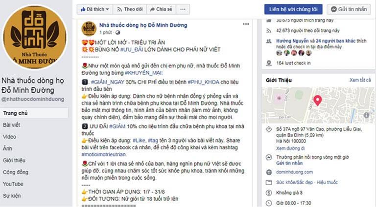 Facebook nhà thuốc đỗ minh đường