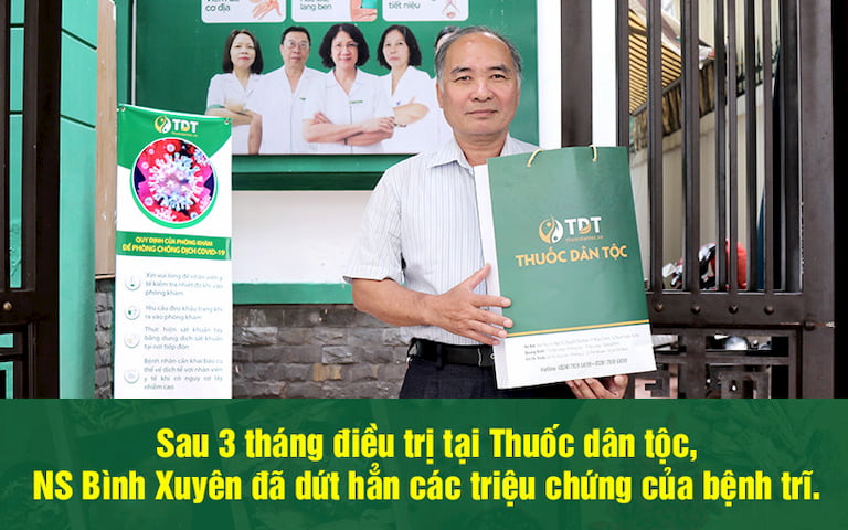 Hình ảnh NS Bình Xuyên sau khi khám chữa tại Trung tâm Thuốc dân tộc