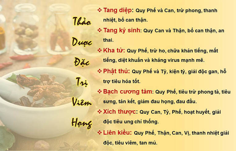 Thành phần của Thanh hầu bổ phế thang