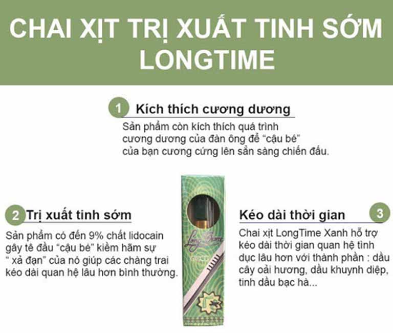 Thuốc xịt chống xuất tinh sớm Longtime